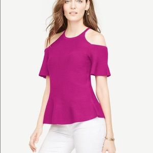 Ann Taylor cold shoulder peplum top